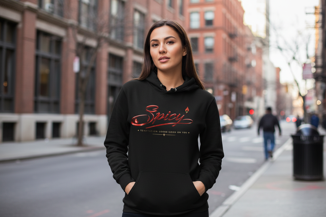 Spicy Hoodie #5 Black Mockup