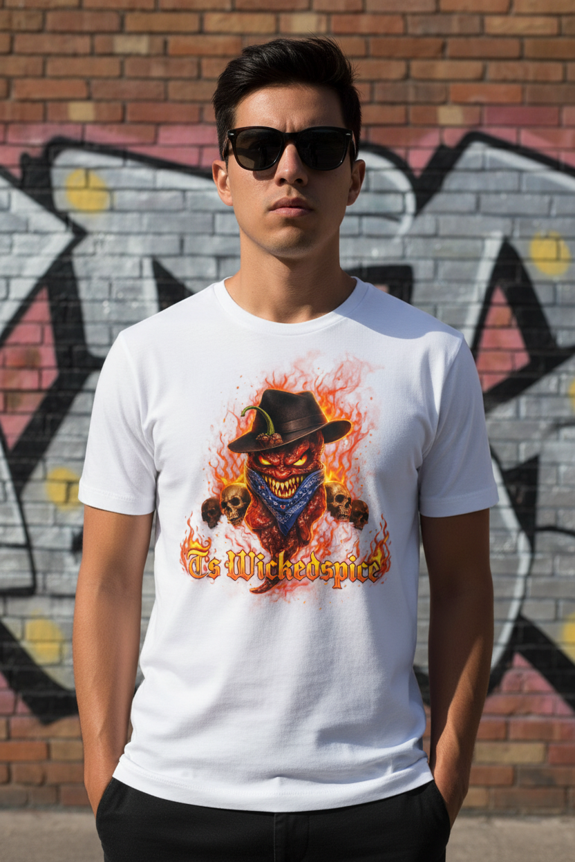 Ts Wickedspice White Tee Graffiti Mockup